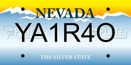 YA1R4O Nevada License Plate