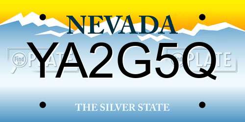 YA2G5Q Nevada License Plate