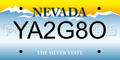 YA2G8O Nevada License Plate
