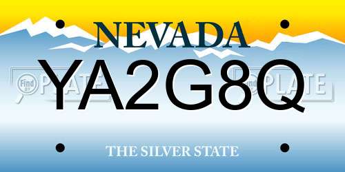 YA2G8Q Nevada License Plate