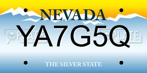 YA7G5Q Nevada License Plate