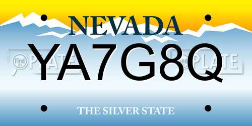 YA7G8Q Nevada License Plate