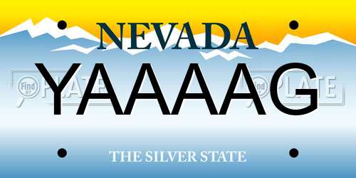 YAAAAG Nevada License Plate