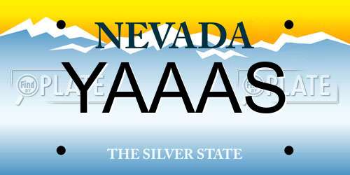 YAAAS Nevada License Plate