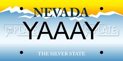 YAAAY Nevada License Plate