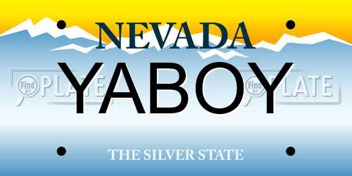 YABOY Nevada License Plate