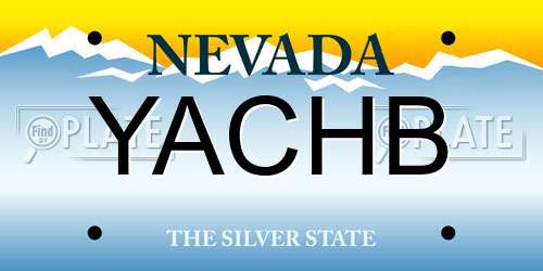 YACHB Nevada License Plate