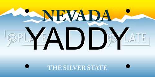 YADDY Nevada License Plate