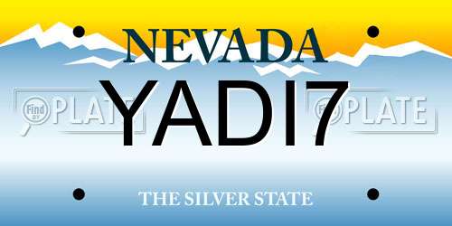 YADI7 Nevada License Plate