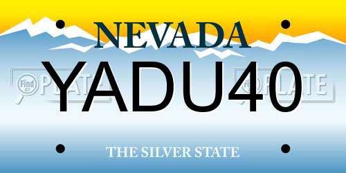YADU40 Nevada License Plate