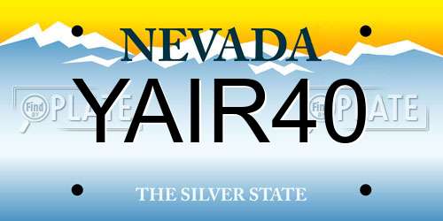 YAIR40 Nevada License Plate