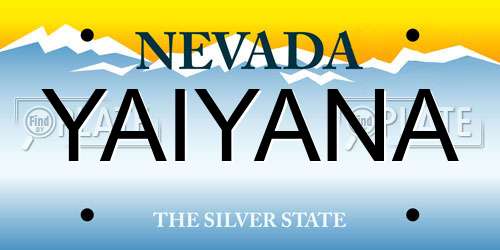 YAIYANA Nevada License Plate