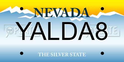 YALDA8 Nevada License Plate