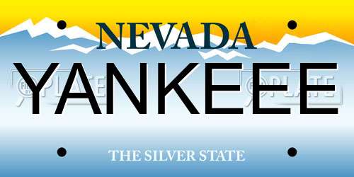 YANKEEE Nevada License Plate