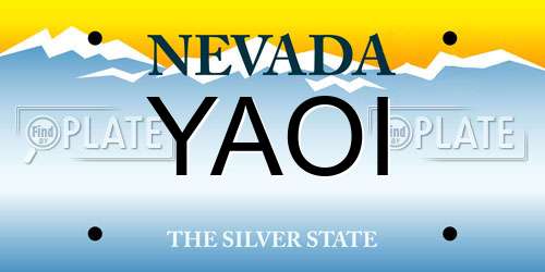 YAOI Nevada License Plate