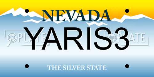 YARIS3 Nevada License Plate