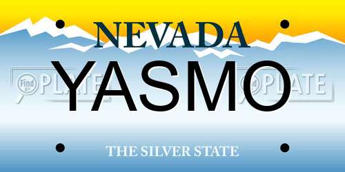YASMO Nevada License Plate