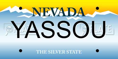 YASSOU Nevada License Plate