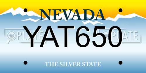 YAT650 Nevada License Plate