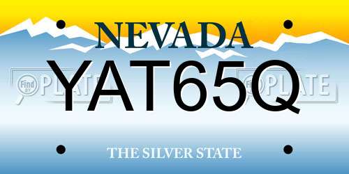 YAT65Q Nevada License Plate