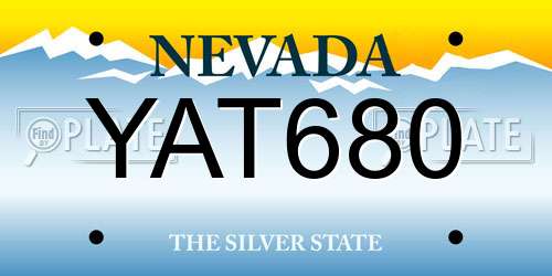 YAT680 Nevada License Plate