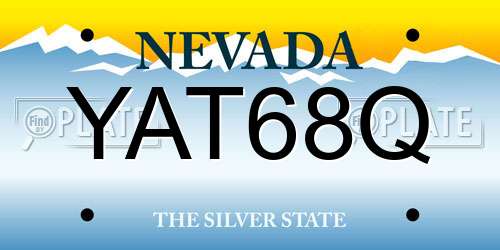 YAT68Q Nevada License Plate