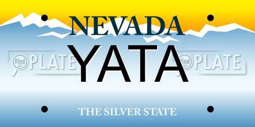 YATA Nevada License Plate