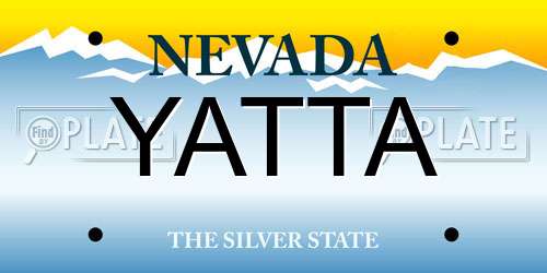 YATTA Nevada License Plate