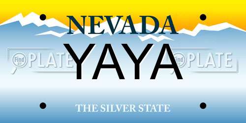 YAYA Nevada License Plate