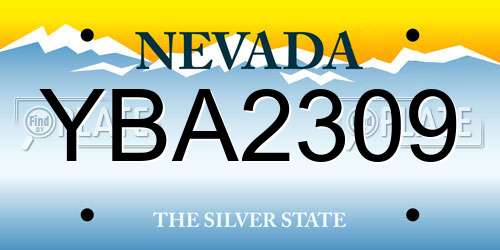 YBA2309 Nevada License Plate
