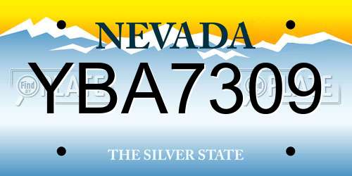 YBA7309 Nevada License Plate