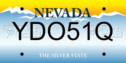 YDO51Q Nevada License Plate