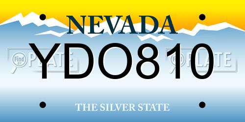 YDO810 Nevada License Plate
