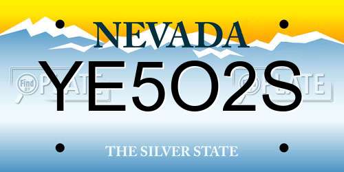 YE5O2S Nevada License Plate