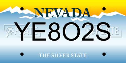YE8O2S Nevada License Plate