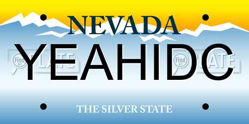 YEAHIDC Nevada License Plate