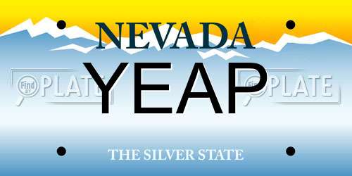 YEAP Nevada License Plate