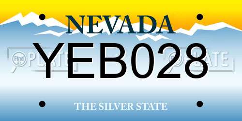 YEB028 Nevada License Plate