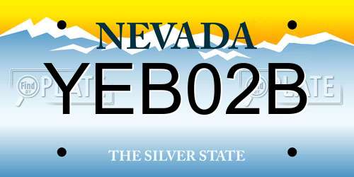 YEB02B Nevada License Plate