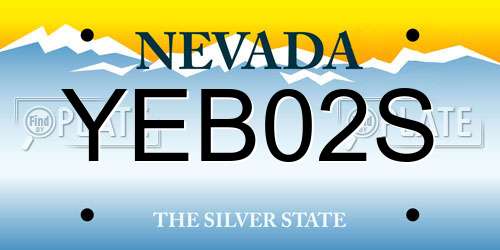 YEB02S Nevada License Plate