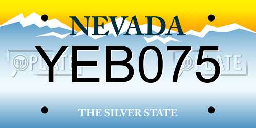YEB075 Nevada License Plate