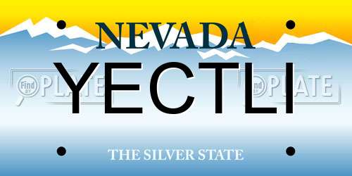 YECTLI Nevada License Plate