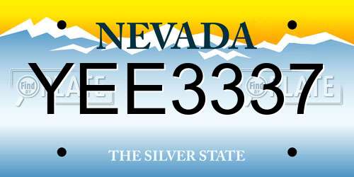 YEE3337 Nevada License Plate