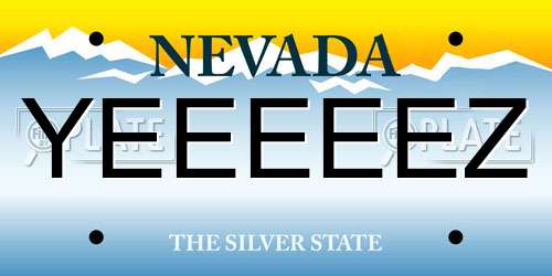 YEEEEEZ Nevada License Plate
