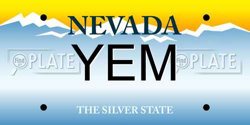 YEM Nevada License Plate