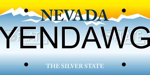 YENDAWG Nevada License Plate