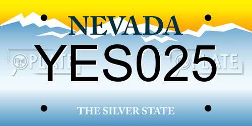 YES025 Nevada License Plate