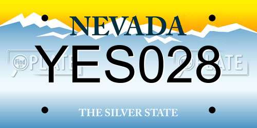 YES028 Nevada License Plate