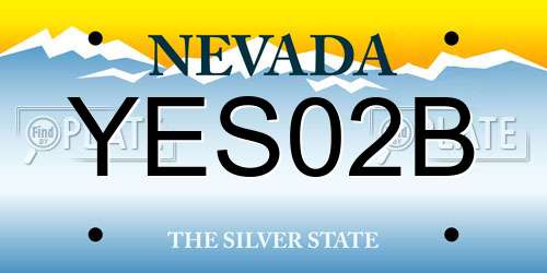 YES02B Nevada License Plate