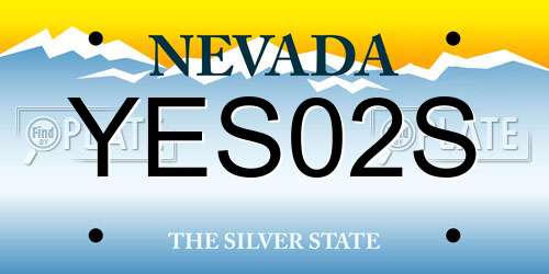 YES02S Nevada License Plate